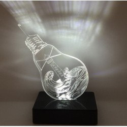 Luce in plexiglass lampadina 
